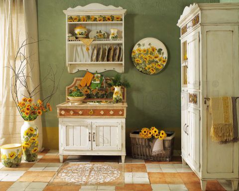 Мойка и сушка для посуды в стиле кантри