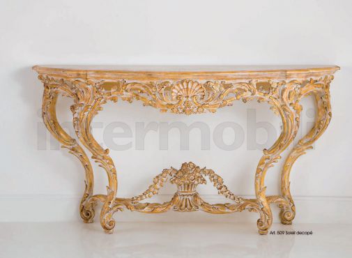 Консоль позолоченного цвета от итальянского производителя Chelini