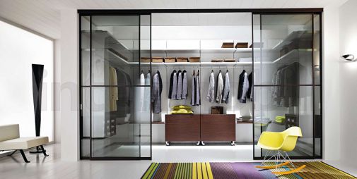 Гардеробная с прозрачными дверями Mercantini