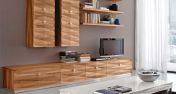 Модульная стенка из натурального ореха коллекции DIAMANTE