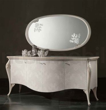 Овальное зеркало с 4-дверным комодом коллекции GEMMA