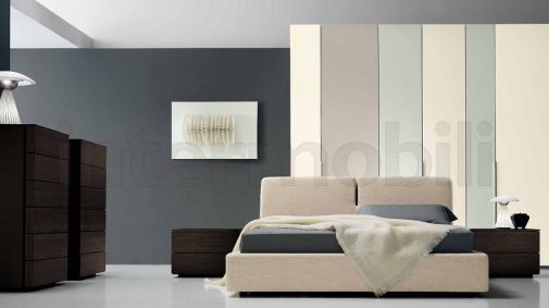 Набор Mercantini с двуспальной кроватью ELOS в светлой ткани