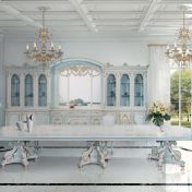 Белоснежный столовый гарнитур от итальянской компании.