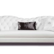 Белый кожаный диван SHAGGY