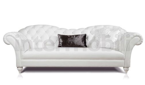 Белый кожаный диван SHAGGY