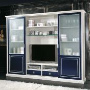 Библиотека с подставкой под тв с 2 гладкими створками-купе