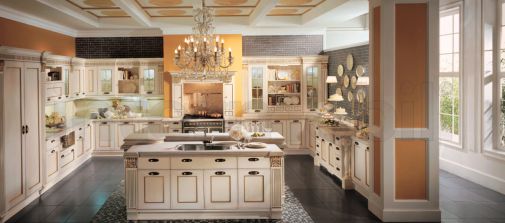 Большая кухня с центральным островом из коллекции Opera