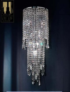 Бра из прозрачных подвесок-кристаллов