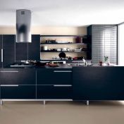 Кухня Ariel черно-белый дуб