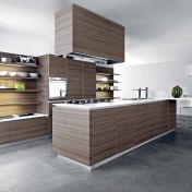 Кухня Ariel серо-кофейный тик