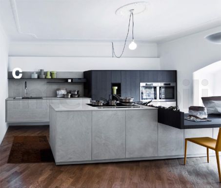 Кухня Kalea дуб и экоцемент