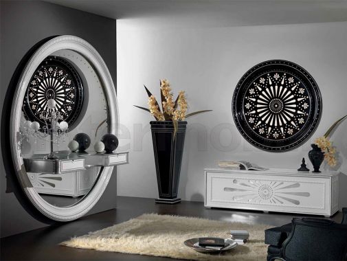 Чёрно-белая композиция с огромным зеркалом коллекции CLASSIC