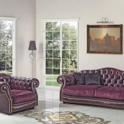 Диван с креслом в ярком цвете