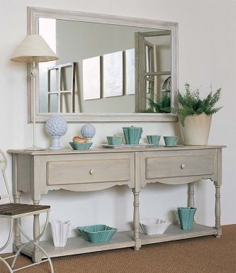 Двухсекционная консоль Maria Rosa с прямоугольным зеркалом Beatrice