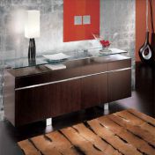 Элегантный буфет из Зебрано со стеклянными полками