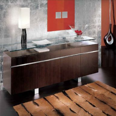 Элегантный буфет из Зебрано со стеклянными полками