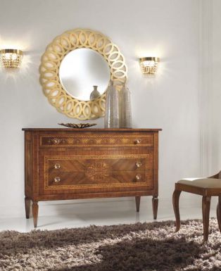 Элегантный комод с круглым зеркалом