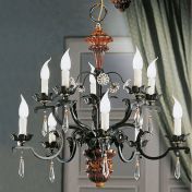 Подвесная люстра-канделябр на 10 ламп