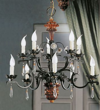 Подвесная люстра-канделябр на 10 ламп