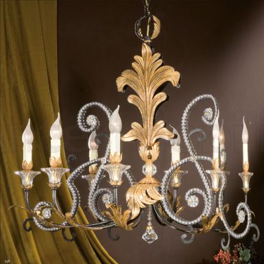 Подвесная люстра с декором кристаллами