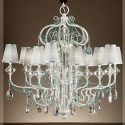 Люстра с хрустально-бирюзовым декором