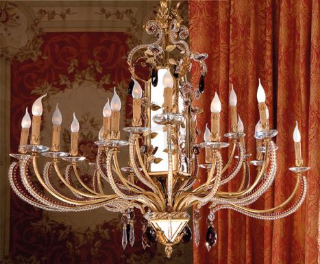 Подвесная люстра с зеркальным декором