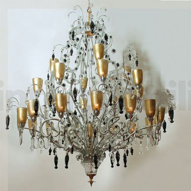 Люстра с декором мурановским стеклом
