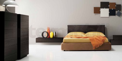 Гарнитур для спальни в темном дубе Mercantini с кроватью SIROS