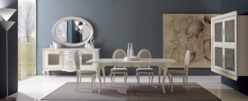 Гарнитур для гостиной белого цвета.