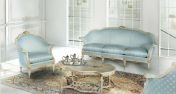 Голубая мягкая мебель для гостиной от Bazzi.