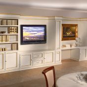 Стенка для гостиной айвори с позолотой