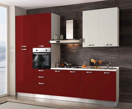 Кухня в эффектном бордо