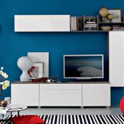 Стенка для гостиной бело-кофейная