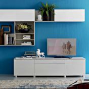 Стенка для гостиной глянцевая белоснежная