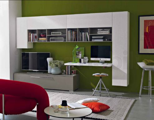 Стенка для гостиной с «кабинетом»