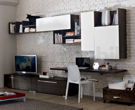 Стенка для гостиной с рабочим столом