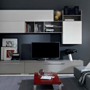 Стенка для гостиной серебристо-белая