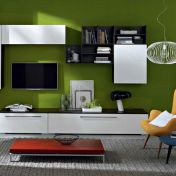 Стенка для гостиной со шкафами-стеллажами