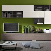 Стенка для гостиной со стеллажами