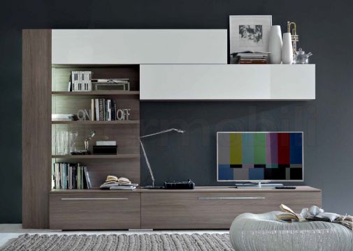 Стенка для гостиной темно-серый вяз