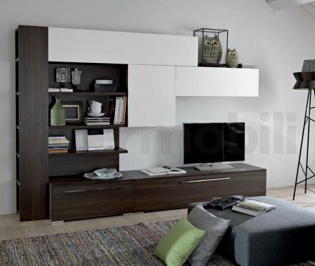 Стенка для гостиной темный вяз