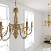 Изящная люстра с шесть свечами