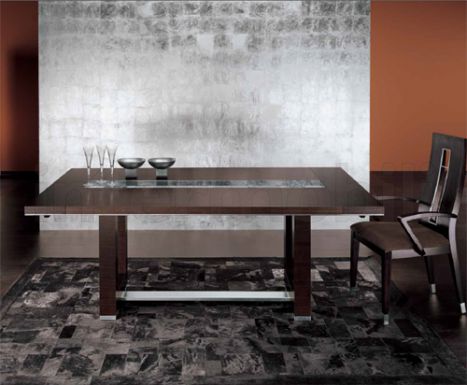 Изящный обеденный раздвижной стол из экзотического Зебрано