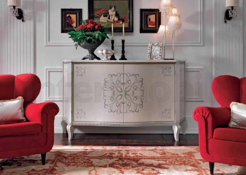 Серебристый комод из коллекции Venezia