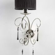 Бра с черным драпированным абажуром