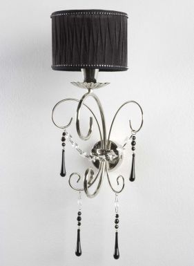 Бра с черным драпированным абажуром