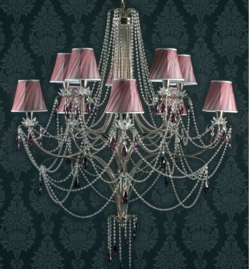 Люстра с аметистовыми плафонами