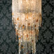 Люстра с каскадом бус из кристаллов
