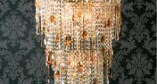 Люстра с каскадом бус из кристаллов