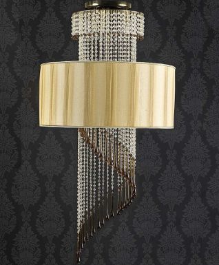 Люстра с золотистым абажуром